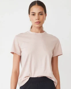 MONROW Basic Crew Neck Tee CHALKPINK Discount